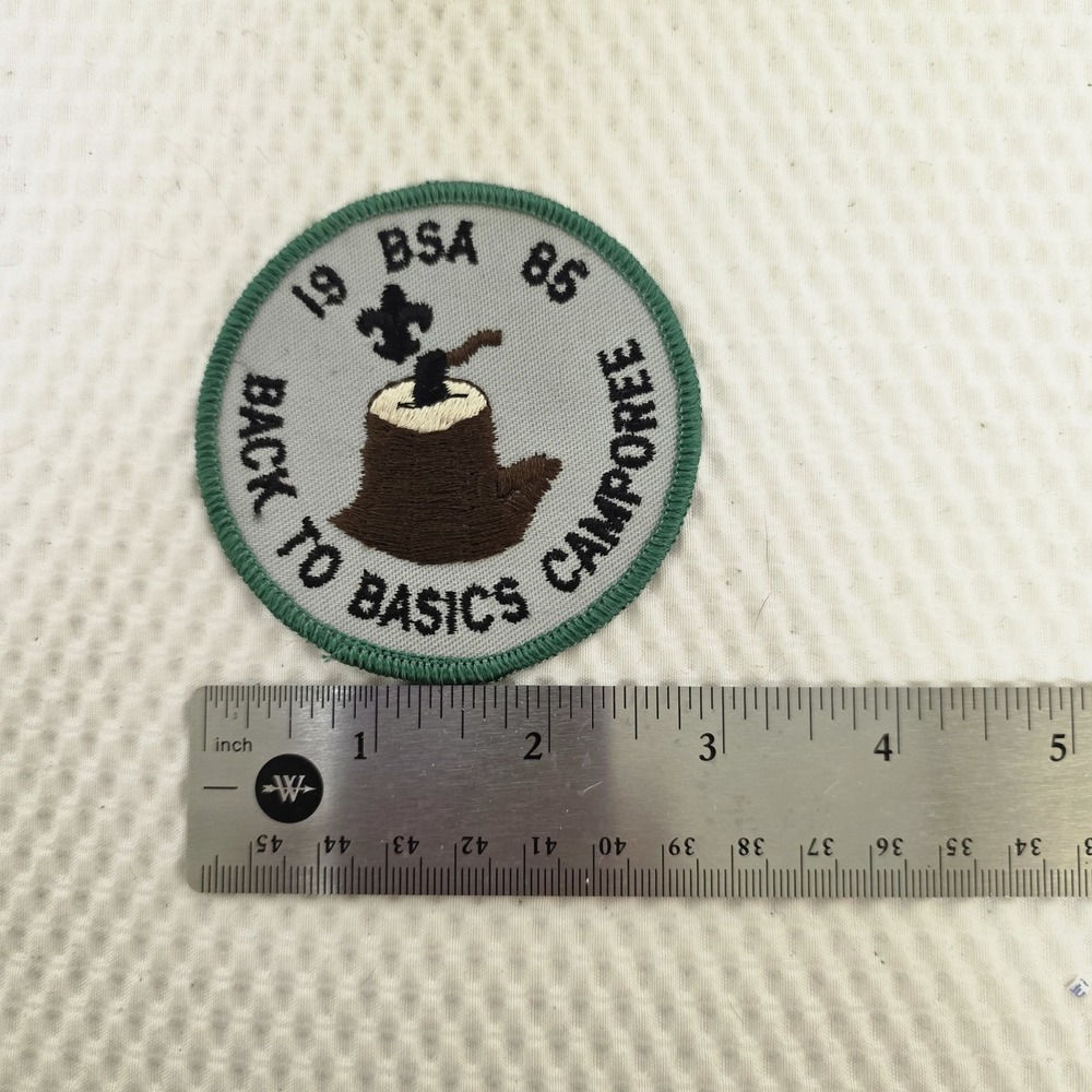 Back to Basics Camporee 1985 BSA Patch Boy Scouts of America Merit Badge Council